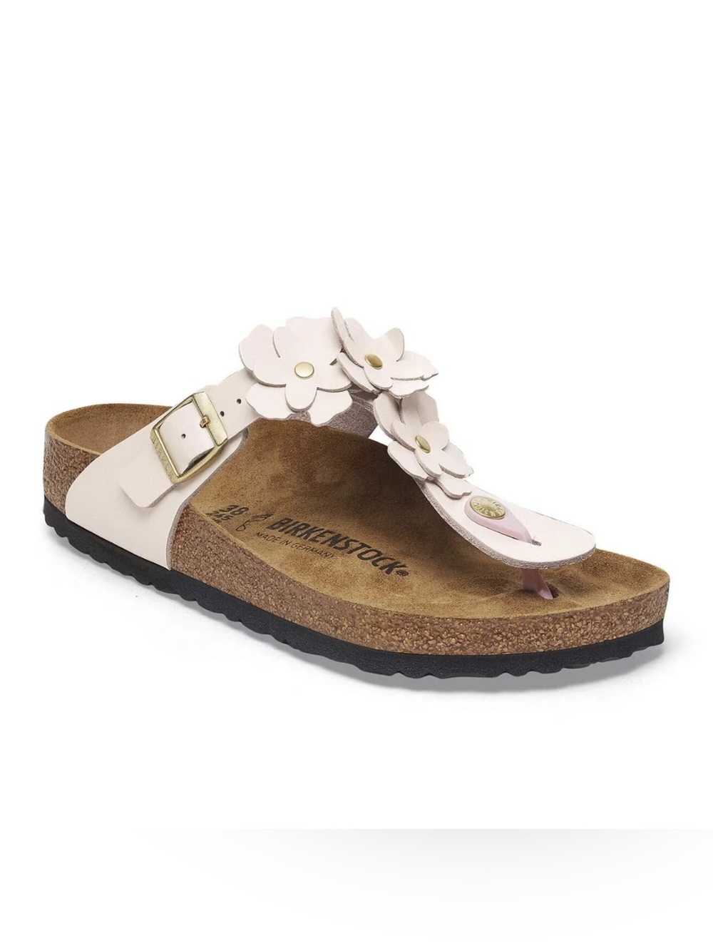 Birkenstock Gizeh Flowers Light Rose Leather Sandals EU 38, US Ladies 7/7.5